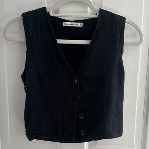 Abercrombie & Fitch Black Vest Button-Up